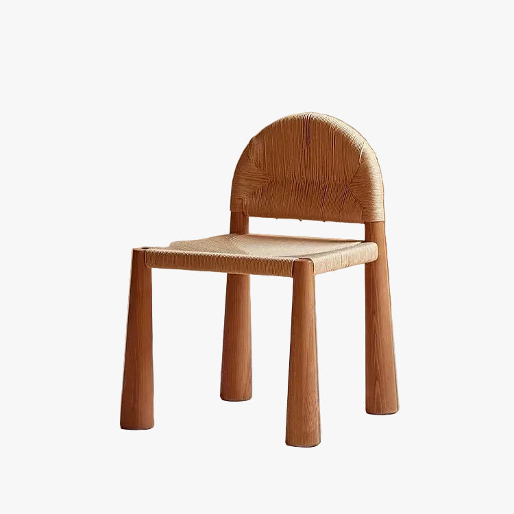 MOMO Woven Dining Chair | Handcrafted Paper Rope & Solid Wood Arch-Back Chair