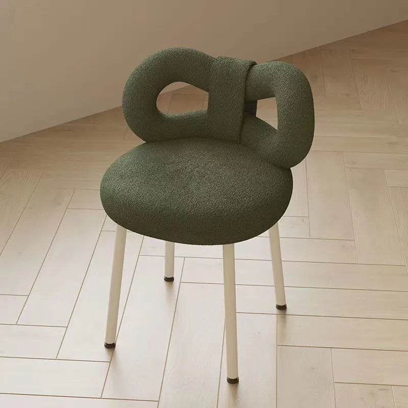 MOMO Bowknot Makeup Chair | Upholstered Vanity Chair with Sculptural Backrest - alternate view 7