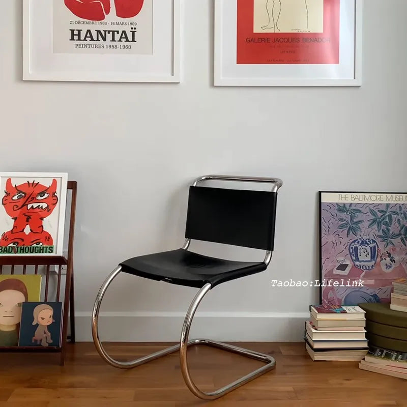 MOMO Bauhaus MR Chair | Cantilever Stainless Steel Dining Chair | Mies van der Rohe-Inspired