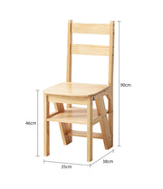 MOMO Solid Wood Ladder Chair | Folding 2-in-1 Step Stool & Dining Chair - alternate view 6