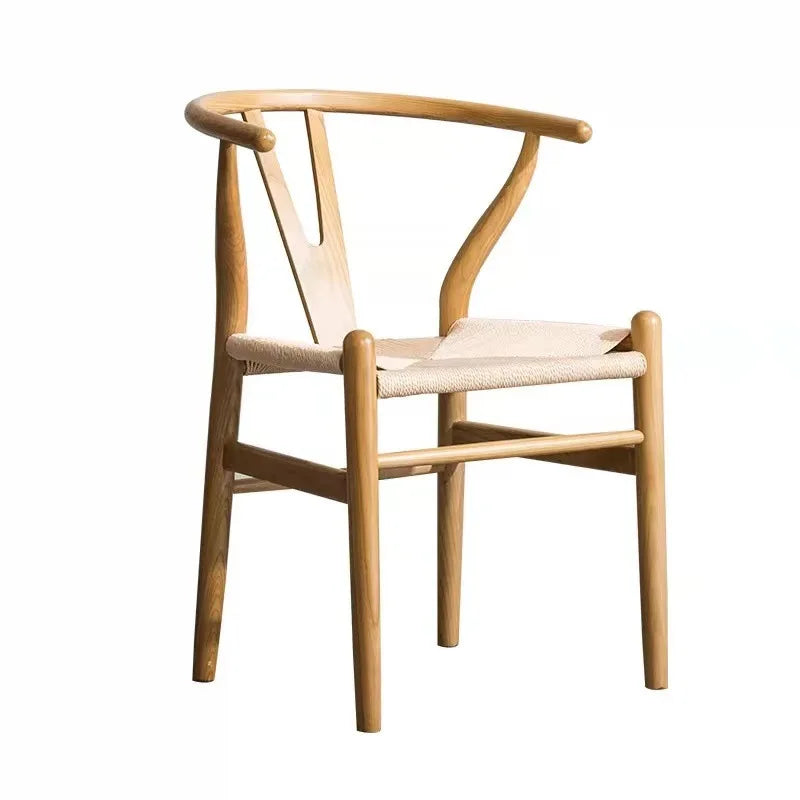 MOMO Solid Wood Rattan Woven Y Chair