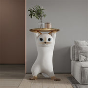 MOMO Cat Coffee Table with Tray | Sculptural Resin Cat Side Table | 2 Sizes