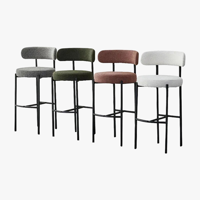 MOMO Boucle Arc-Back Bar Stool | Metal Frame | 2 Heights | 5 Colors - alternate view 2