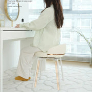 MOMO Makeup Vanity Stool | Upholstered Dressing Stool with Optional 360° Swivel - alternate view 3