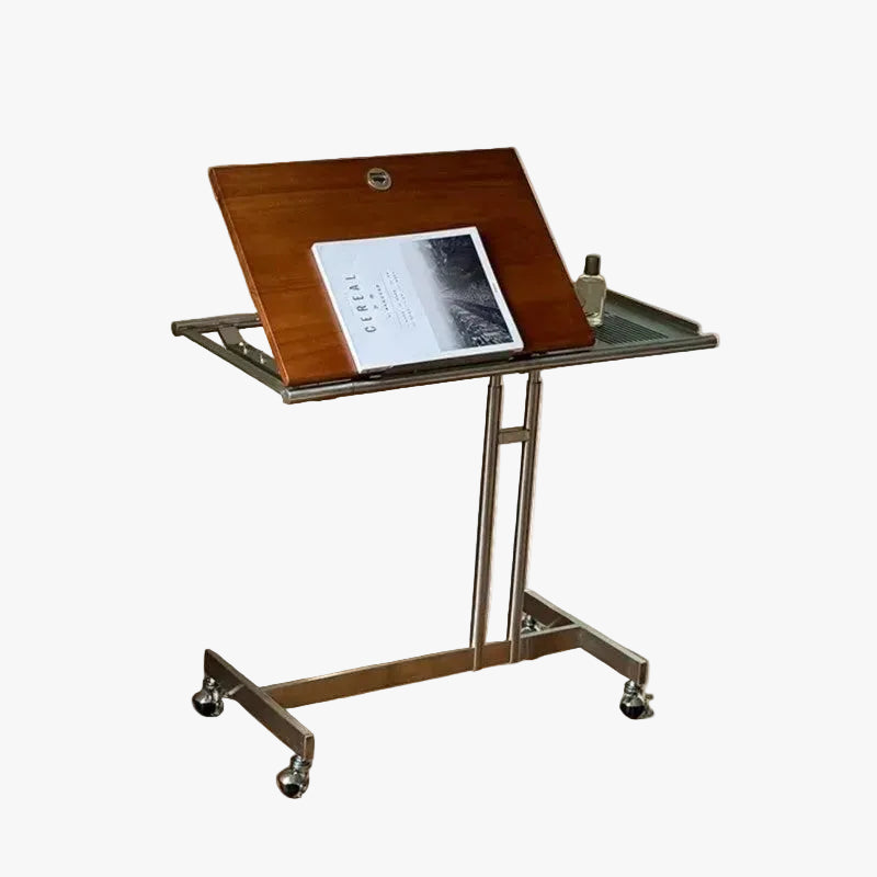 MOMO Lifting Side Table | Height-Adjustable & Tilt-Top | Rolling Laptop & Reading Stand - alternate view 2