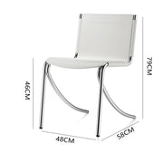 MOMO Bauhaus Dining Chair | Leather Saddle Seat with Chrome Steel Frame - alternate view 7
