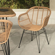 MOMO Rattan Outdoor Chair | PE Rattan & Iron Frame | Patio Balcony Leisure Armchair