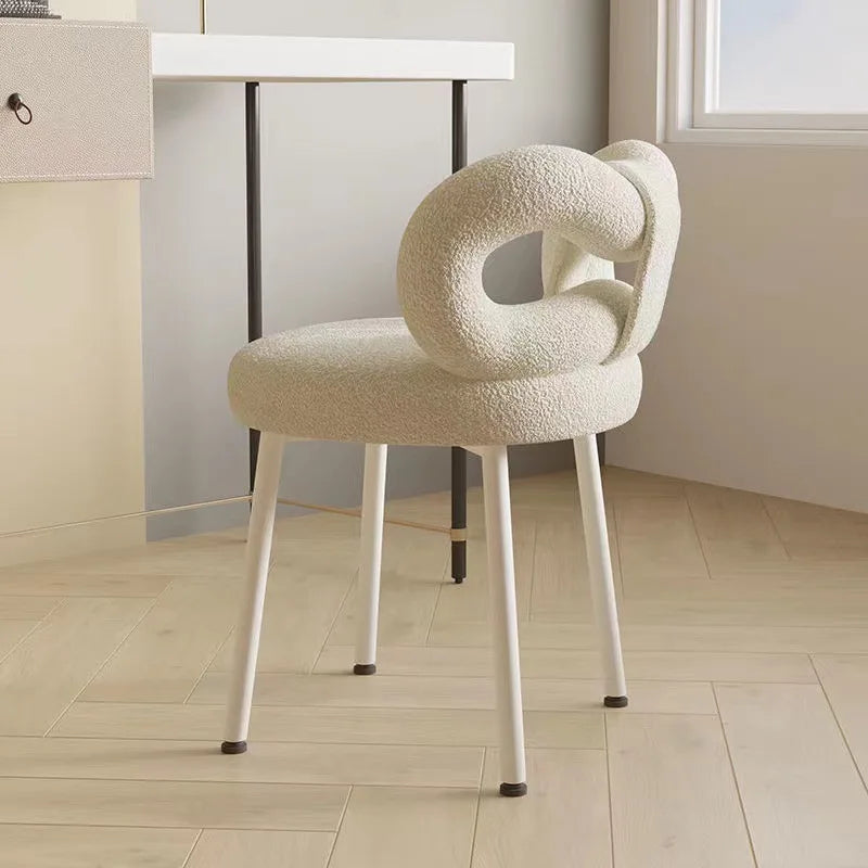 MOMO Bowknot Makeup Chair | Upholstered Vanity Chair with Sculptural Backrest - alternate view 5