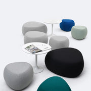 MOMO Pebble Fabric Stool | Wabi-Sabi Cashmere Sofa Ottoman | Pine Frame Low Bench S/M/L