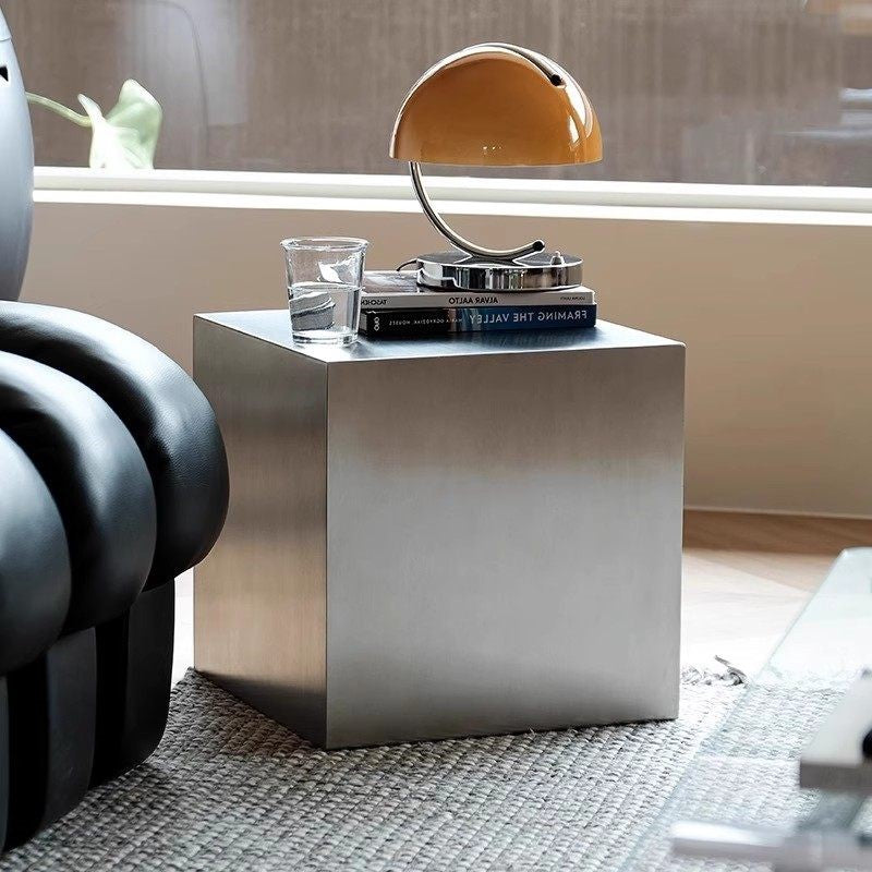 MOMO Stainless Steel Side Table | Cube Form | Italian Minimalist Accent Table - alternate view 5