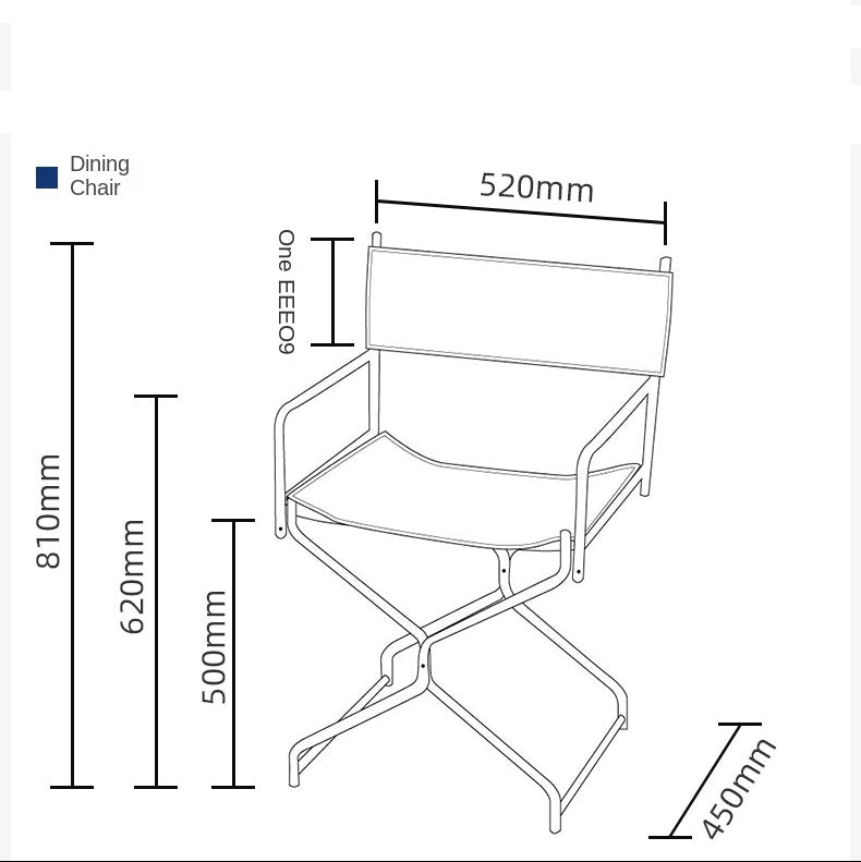 MOMO Foldable Director Chair | Oil-Wax Fabric & Chrome Steel with Cup Holder - alternate view 7