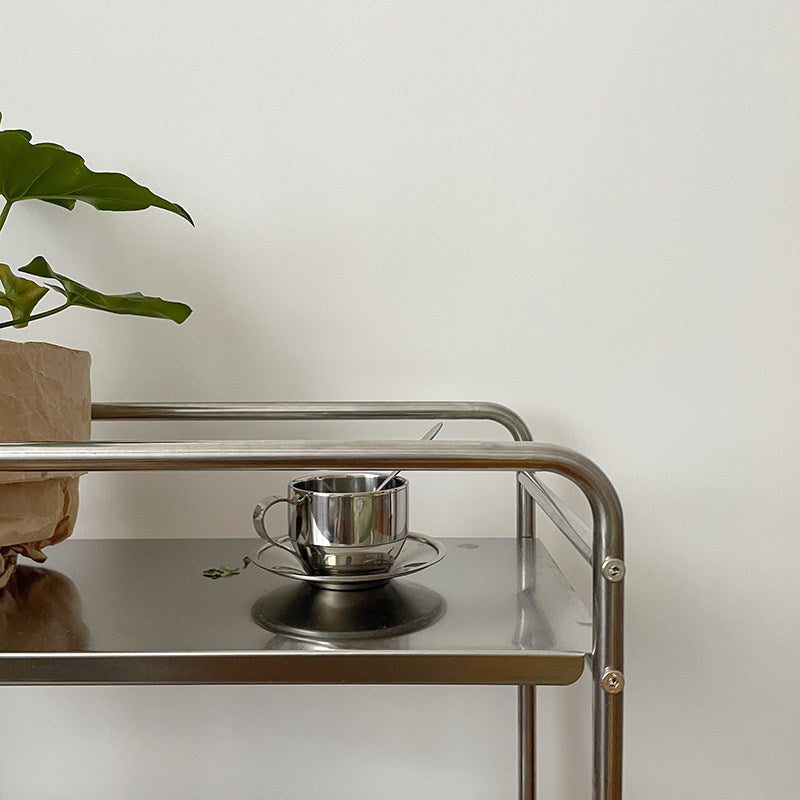 MOMO Metal Shelf | Multi-Tier Rolling Storage Rack | Mobile Floor Shelving Unit - alternate view 4