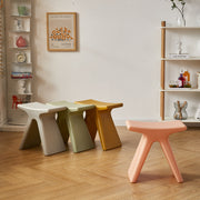 MOMO Low Stool | X-Form Sculptural Accent Stool | Multi-Color Molded Seat - alternate view 6