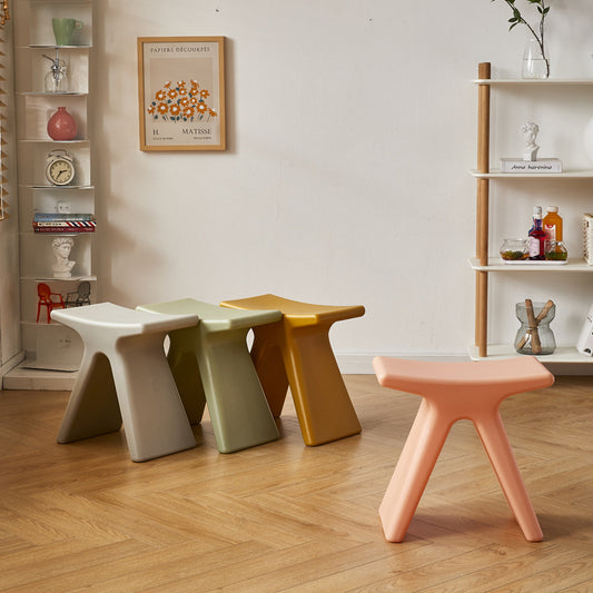 MOMO Low Stool | X-Form Sculptural Accent Stool | Multi-Color Molded Seat - alternate view 6
