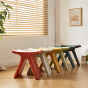 MOMO Low Stool | X-Form Sculptural Accent Stool | Multi-Color Molded Seat - alternate view 5