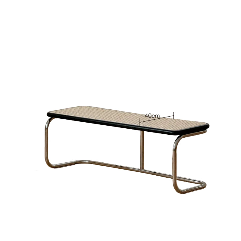 MOMO Rattan Long Bench | Solid Wood & Woven Rattan Seat with Cantilever Steel Frame - alternate view 9
