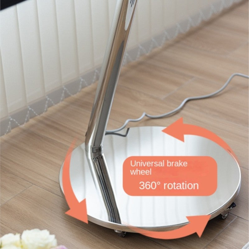 MOMO Mobile Television Stands | Mirror-Polish Stainless Steel Single-Column with Round Base & Wheels - alternate view 6