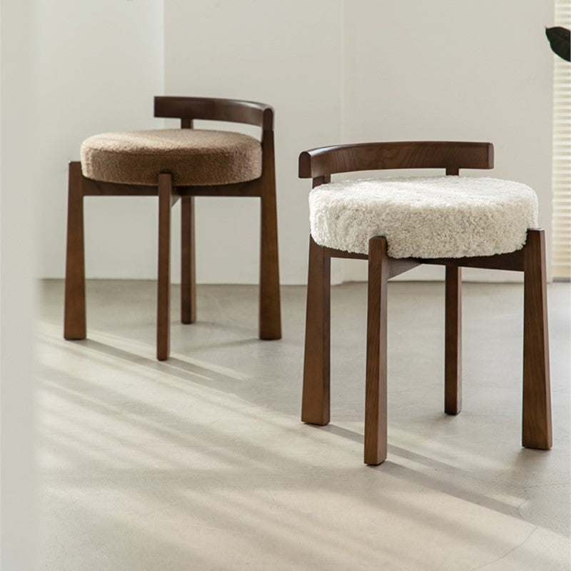 MOMO Solid Wood Vanity Stool