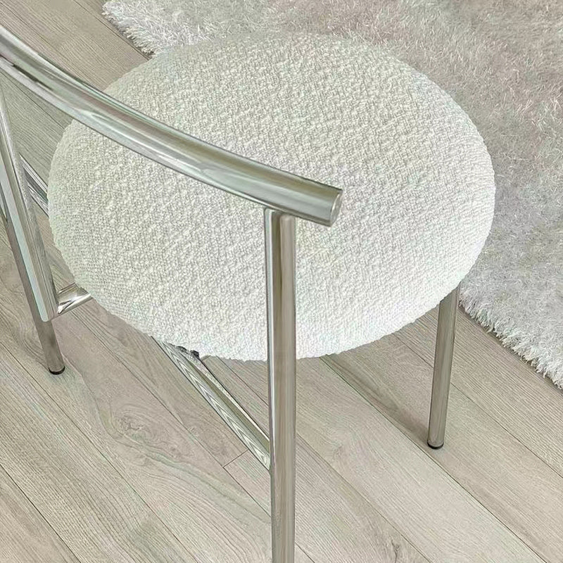 MOMO Stainless Steel Dining Chair | Round Cushion Seat | Mirror Chrome Vanity & Accent Chair - alternate view 3
