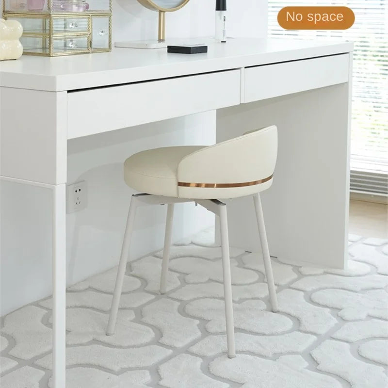 MOMO Makeup Vanity Stool | Upholstered Dressing Stool with Optional 360° Swivel - alternate view 6