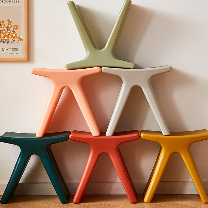MOMO Low Stool | X-Form Sculptural Accent Stool | Multi-Color Molded Seat - alternate view 4