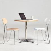 MOMO Retro Dining Chair | Chrome Tube & Molded Wood Seat | Café & Restaurant Accent Chair - alternate view 7