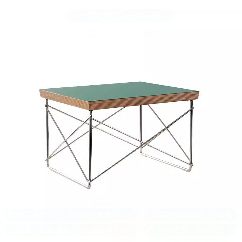 MOMO Wire-Base Side Table | Eames-Inspired Plywood Top with Chrome Cross-Wire Frame - alternate view 7