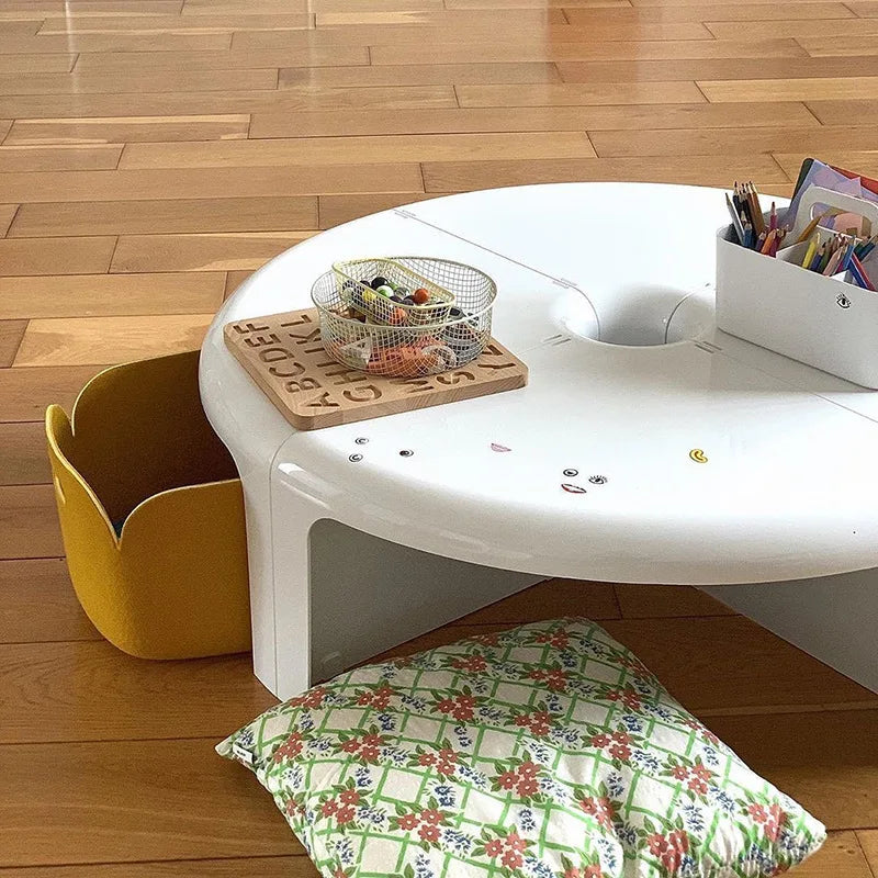 MOMO Splicing Combination Coffee Table | 100cm Round Resin Low Table | Modular Petal Design