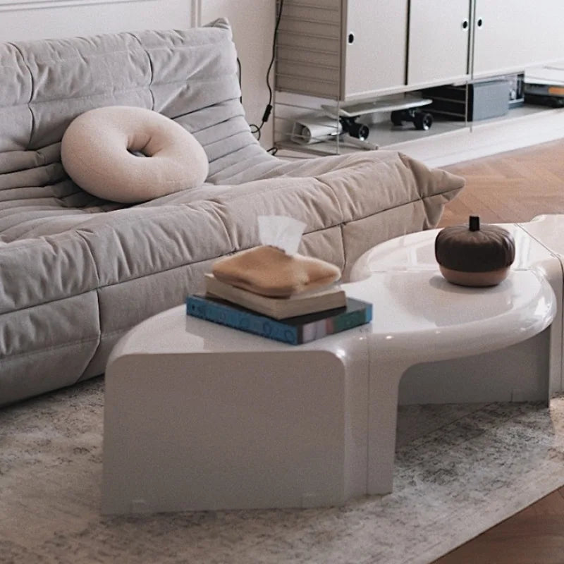 MOMO Splicing Combination Coffee Table | 100cm Round Resin Low Table | Modular Petal Design - alternate view 4