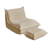 MOMO Caterpillar Sofa | Corduroy Floor Lounge Chair with Ottoman | Lazy Sofa Bed - alternate view 12