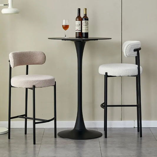 MOMO Boucle Arc-Back Bar Stool | Metal Frame | 2 Heights | 5 Colors