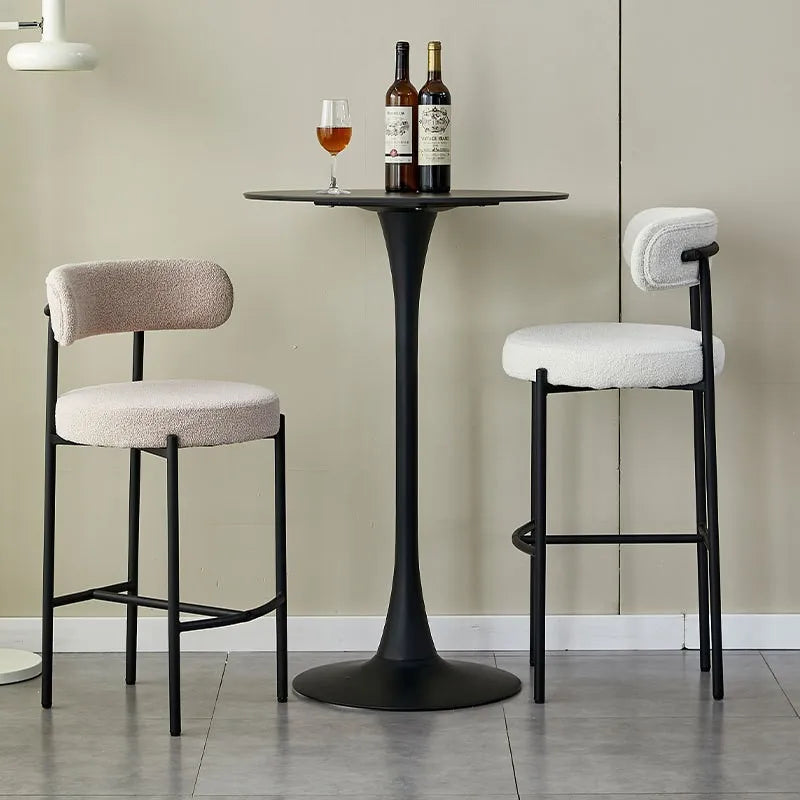 MOMO Boucle Arc-Back Bar Stool | Metal Frame | 2 Heights | 5 Colors