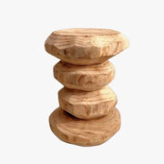 MOMO Solid Wood Stool | Natural Root Carving & Wabi-Sabi Design - alternate view 2
