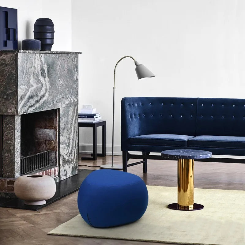 MOMO Pebble Fabric Stool | Wabi-Sabi Cashmere Sofa Ottoman | Pine Frame Low Bench S/M/L - alternate view 4