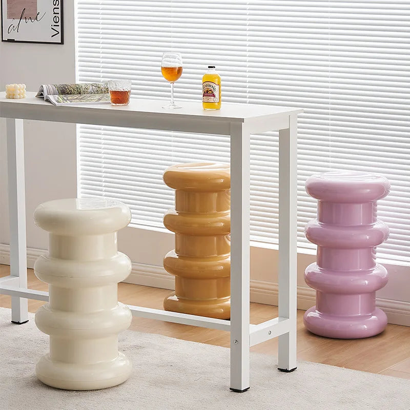 MOMO Stacked Ring Stool | Sculptural Plastic Side Stool | S/M/L Low to Bar Height - alternate view 3