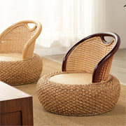 MOMO Rattan Round Stool | Japanese Woven Rattan Floor Seat | With or Without Legs