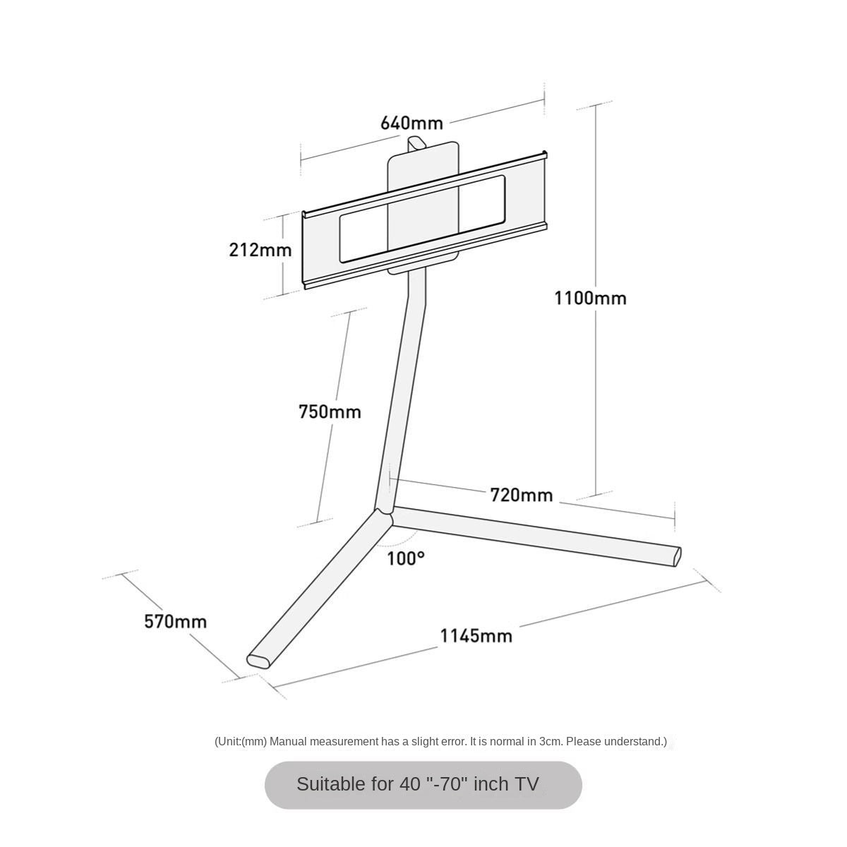 MOMO Floor Television Stands | 40–70 Inch V-Base Freestanding TV Stand | Living Room & Bedroom - alternate view 4