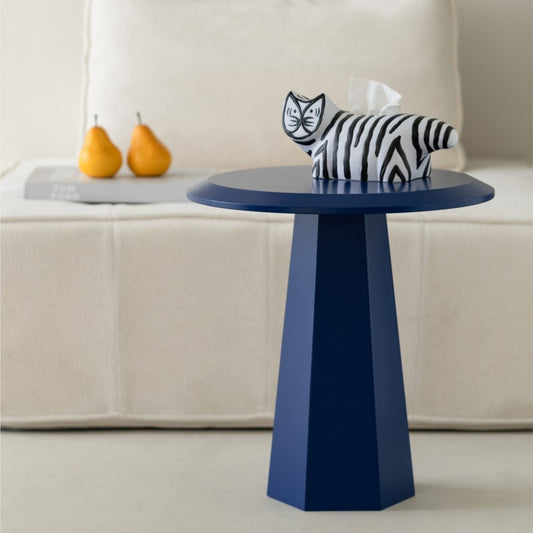 MOMO Bauhaus Mushroom Side Table | Round Top with Hexagonal Pedestal Base — 6 Bold Colors - alternate view 5