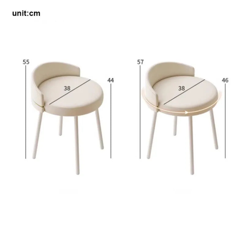 MOMO Makeup Vanity Stool | Upholstered Dressing Stool with Optional 360° Swivel - alternate view 15