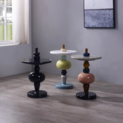 MOMO Danish Tea Table | Turned Column Sculptural Side Table | Round Top Accent Table - alternate view 3