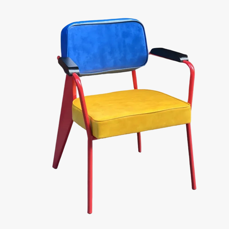 MOMO Memphis Dining Chair | Pop Art Colorblock Iron Frame with Padded Seat & Back - alternate view 13