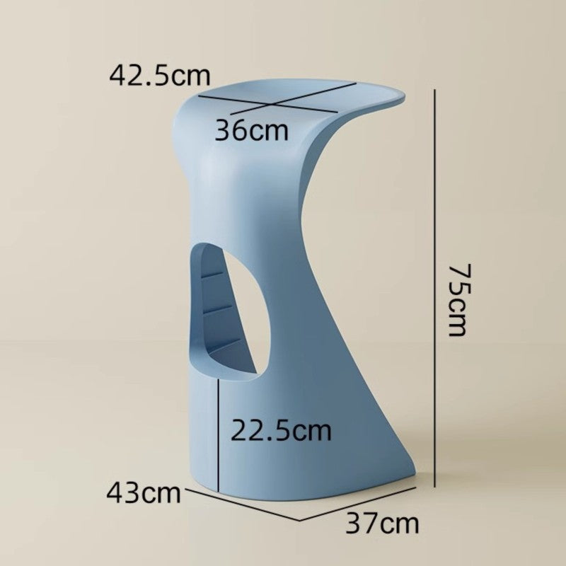 MOMO Plastic Bar Stool | 75cm Hourglass Sculptural Counter Stool | Indoor & Outdoor - alternate view 11