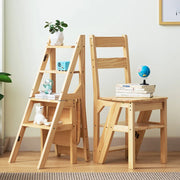 MOMO Solid Wood Ladder Chair | Folding 2-in-1 Step Stool & Dining Chair - alternate view 4