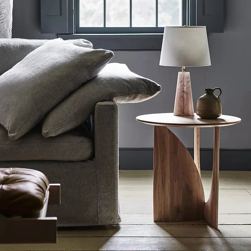MOMO Solid Wood Half-Round Side Table | Nordic Geometric Coffee Table - alternate view 3