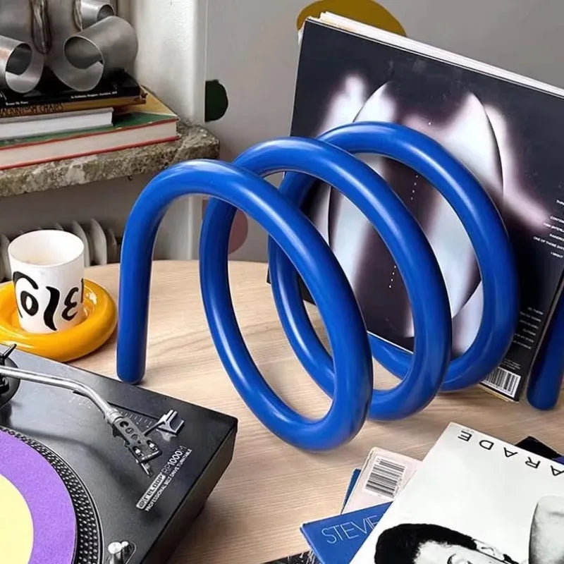 MOMO Metal Book Shelf | Spiral Coil Desktop Organizer | Multi-Color Book Stand - alternate view 4