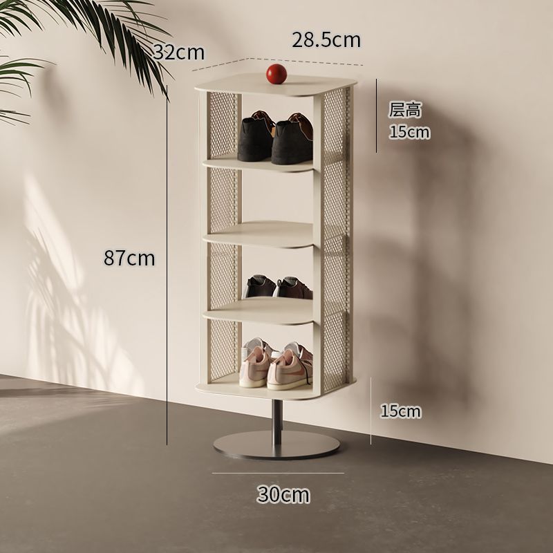 MOMO Italian Rotating Shoe Rack | 4-Tier Iron Mesh Tower with Round Base & Ball Finial - alternate view 4