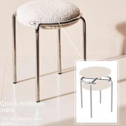 MOMO Stainless Steel Soft Stool | Stackable Round Padded Seat | Modern Minimalist - alternate view 6