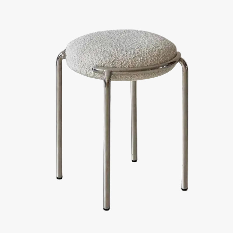 MOMO Stainless Steel Soft Stool | Stackable Round Padded Seat | Modern Minimalist - alternate view 2