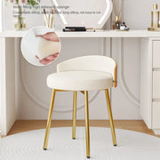 MOMO Makeup Vanity Stool | Upholstered Dressing Stool with Optional 360° Swivel - alternate view 4