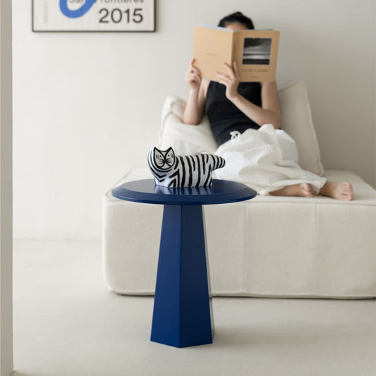 MOMO Bauhaus Mushroom Side Table | Round Top with Hexagonal Pedestal Base — 6 Bold Colors - alternate view 3